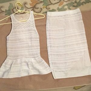 White top with matching a-line skirt